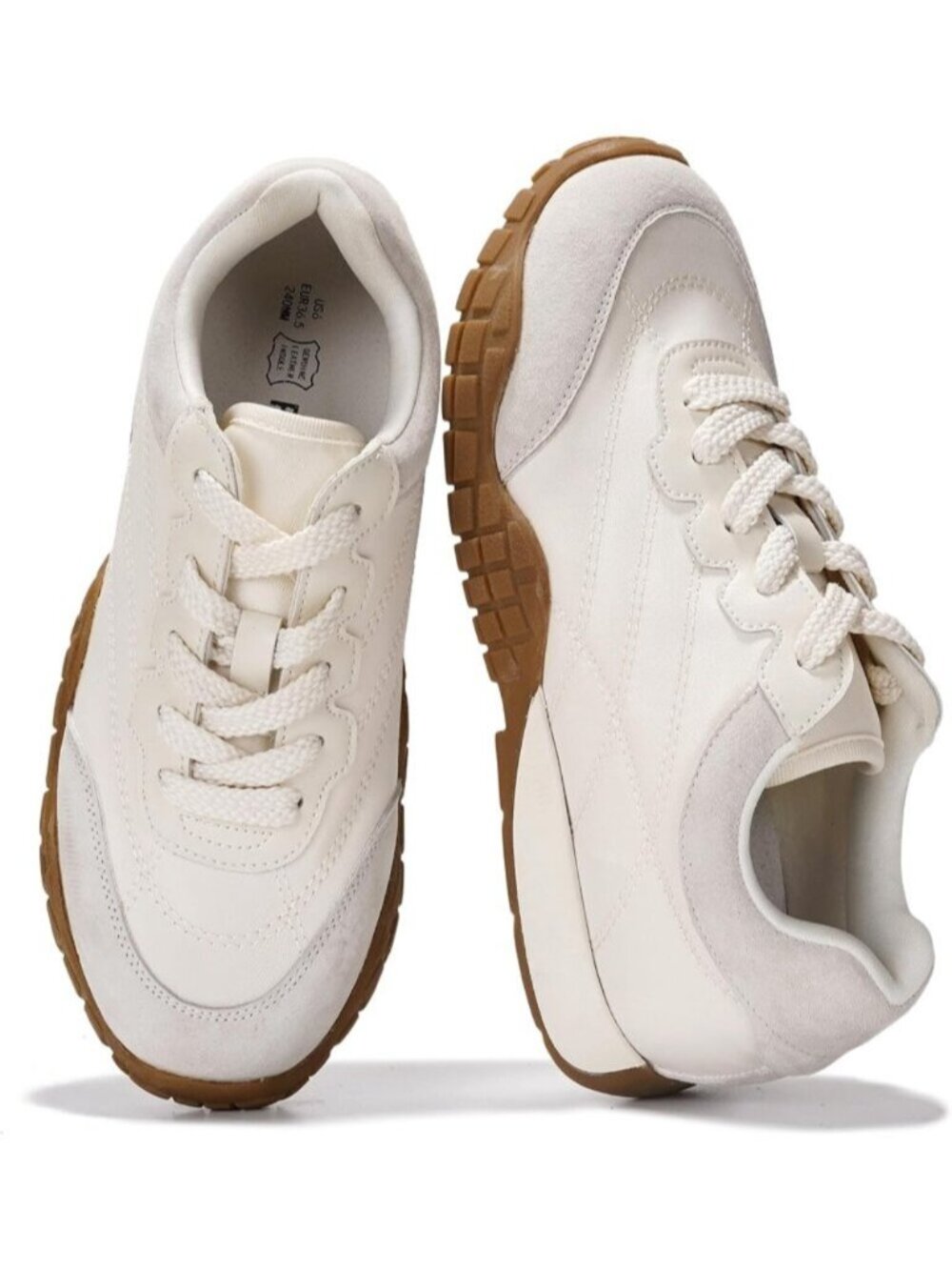 Women White Hitop Closed Toe Non Slip Memory Foam Insole Fashion Trendy Sneakers